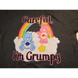Care Bears Ripple Junction Grumpy Bear Rainbow Graphic T-Shirt Gray Mens Small